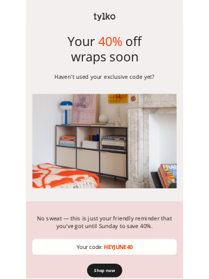 Tylko - There's still time to save 40%