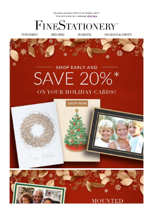 FineStationery.com - May your holiday card be merry and bright [& 20% off]