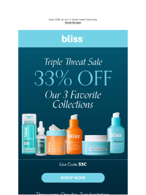 Bliss - Triple shot of skincare savings 👌