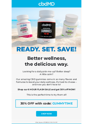 cbdMD - 30% OFF Gummies ⚡ 6 Hours ONLY!