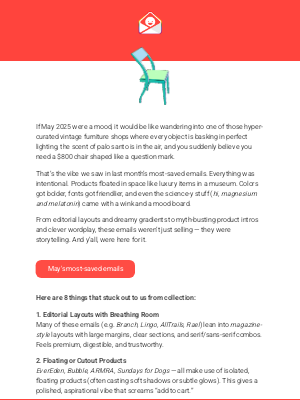Really Good Emails - Class of May: Top of the inbox