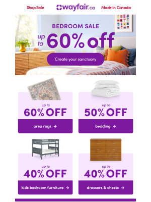 Wayfair (Canada) - 👉 And first dibs on our BEDROOM SALE 👉