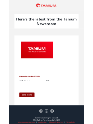 Tanium - Breaking news from Tanium