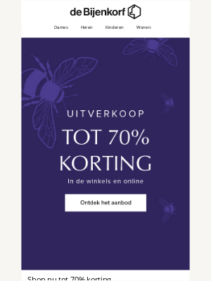 De Bijenkorf (Netherlands) - Nu tot 70% korting op de mooiste merken