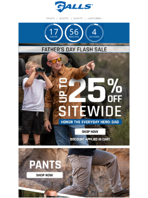 Galls - FLASH SALE: One Day. One Shot. Father’s Day Flash Starts NOW