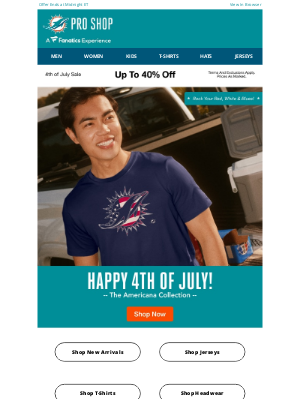 Miami Dolphins - Ends Tonight | Up to 40% Off 4th of July Sale