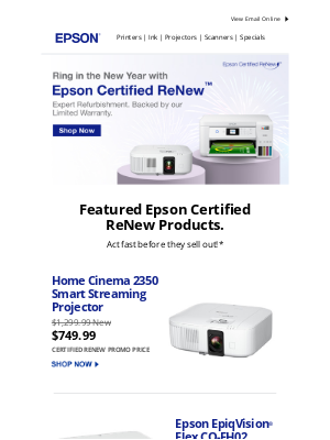 Epson - Ring in the New Year with Epson Certified ReNew!