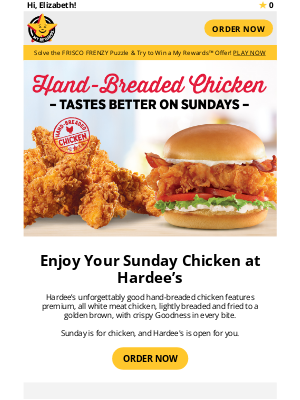 Hardee's - Get Your Sunday Chicken at Hardee's