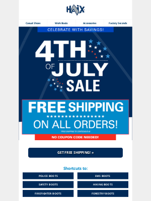Haix North America - FREE SHIPPING ends Friday!