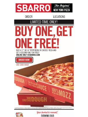 Sbarro - 🚨 FREE Pizza with Your Order! Last Chace!🚨