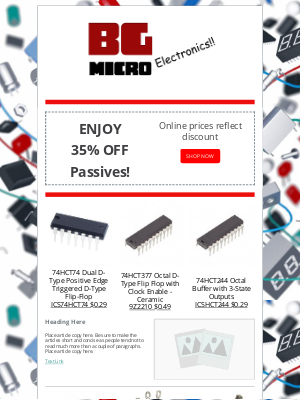 BG Micro Electronics - Fantastic Friday Savings... 35% off Passives