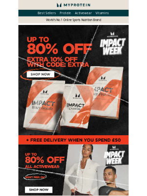 Myprotein (United Kingdom) - Up to 80% off almost EVERYTHING!