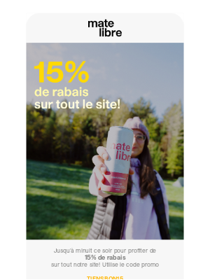 Mate Libre (France) - 15% de rabais sur tout le site!