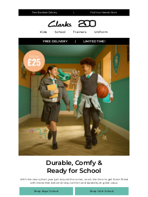 Clarks Shoes (United Kingdom) - Last minute school shoes from £25