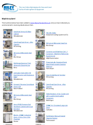 Riley Surface World (United Kingdom) - Machines matching your requirements