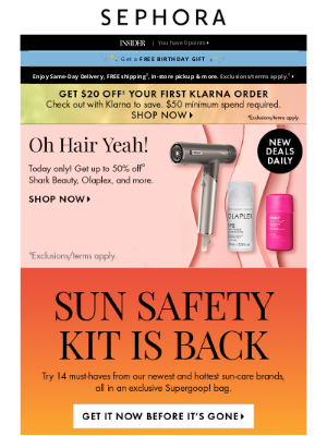 Sephora - NEW Sun Safety Kit: 14 SPF faves, one mighty set 🏖️