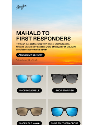 Maui Jim - Mahalo to First Responders: Verified Police, Fire and EMS
