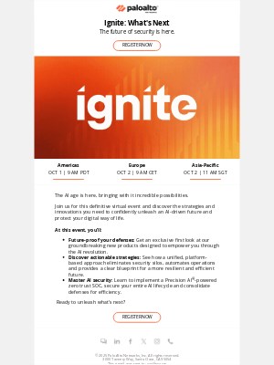 Palo Alto Networks - Join us for “Ignite: What’s Next.”