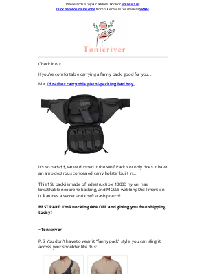 1TAC - This “fanny pack” is packin’ a 9mm… (60% OFF + Free Shipping!)