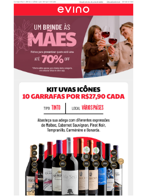 Evino (Brazil) - Seleção de vinhos com até 70% OFF