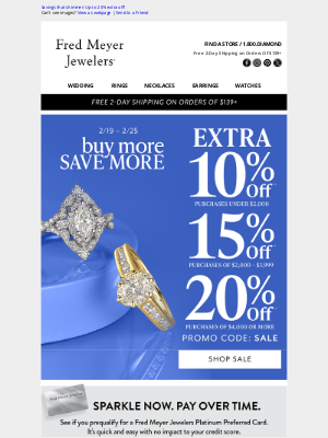 Fred Meyer Jewelers - Savings that shimmer: Up to 20% extra off!