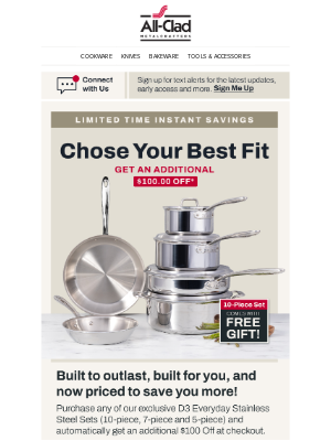 All-Clad Metalcrafters - 📢$100 Off Instant Savings.