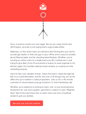 Really Good Emails - Pants optional and blocks your calendar? Yes please.