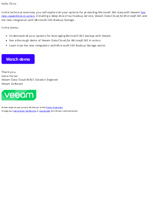 Veeam Software - Tech Deep Dive: Veeam Data Cloud for Microsoft 365