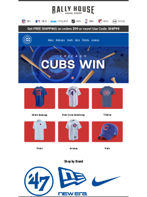 Rally House - Series WIN for the Cubs 🏆