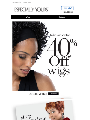 Especially Yours - 40% OFF Wigs…Tick, Tock!