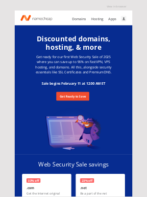 Namecheap - Get ready for up to 96% off domains, hosting, and VPN