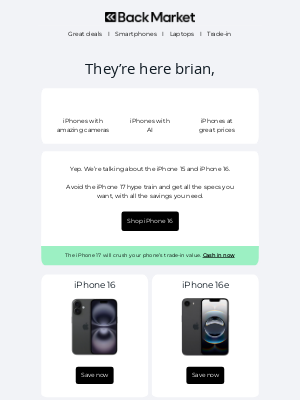 Back Market - iPhone 17 on Back Market, brian?