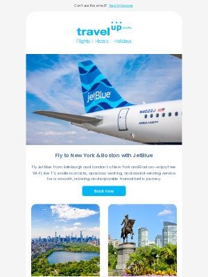 TravelUp (United Kingdom) - Upgrade your journey with JetBlue Mint Suite to New York & Boston