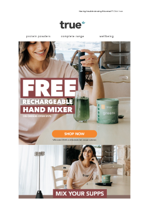 True Protein (Australia) - Free Rechargeable Hand Mixer* 💥