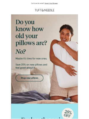 Tuft & Needle - Save 25% on Pillows this 4th of July