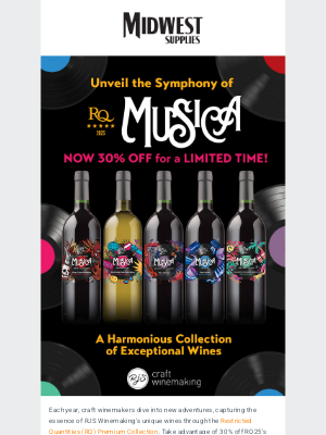 Midwest Supplies - 🎵 Take 30% Off RQ25’s Limited Edition Musica Wines!