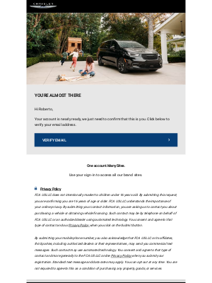 Chrysler - Confirm Email