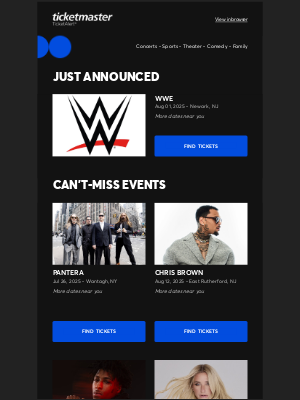 Live Nation - Pantera, Chris Brown, WWE & more near you!