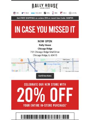 Rally House - 🚨 ICYMI: Score 20% Off at Rally House Chicago Ridge for a Limited Time 🤑