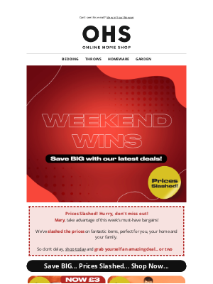 Online Home Shop (United Kingdom) - Weekend WINS: Save Up to 55%
