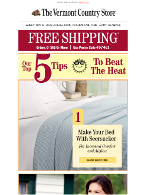 Vermont Country Store - 5 Easy Ways to Beat the Heat | Free Shipping