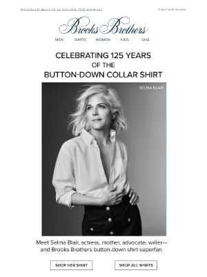 Brooks Brothers (Australia) - Selma Blair’s favorite shirt is made by us…