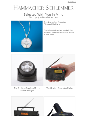 Hammacher Schlemmer - Selected Just For You:  The Always My Daughter Diamond Necklace & More