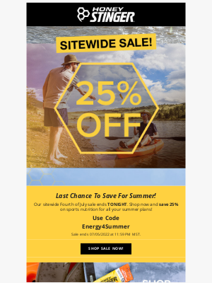 Honey Stinger - ENDS TONIGHT!! 25% off Sitewide Sale.