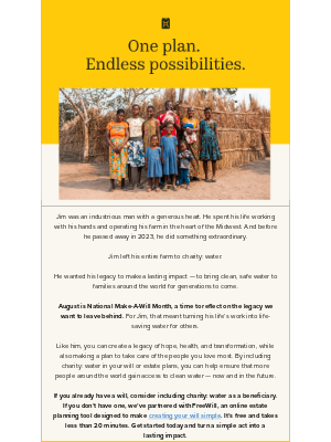 Charity Water - What will your legacy be?