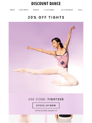 Discount Dance - 20% Off Tights Sitewide!