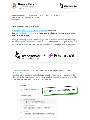 Woodpecker - #2 New features and cold email tips