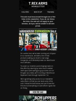 T.REX ARMS - EARLY ACCESS: Warehouse Expansion Sale