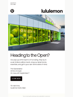 Lululemon - Swing by our Pop-Up at the Open