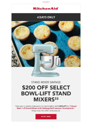 KitchenAid - Save $200 on select bowl-lift stand mixers